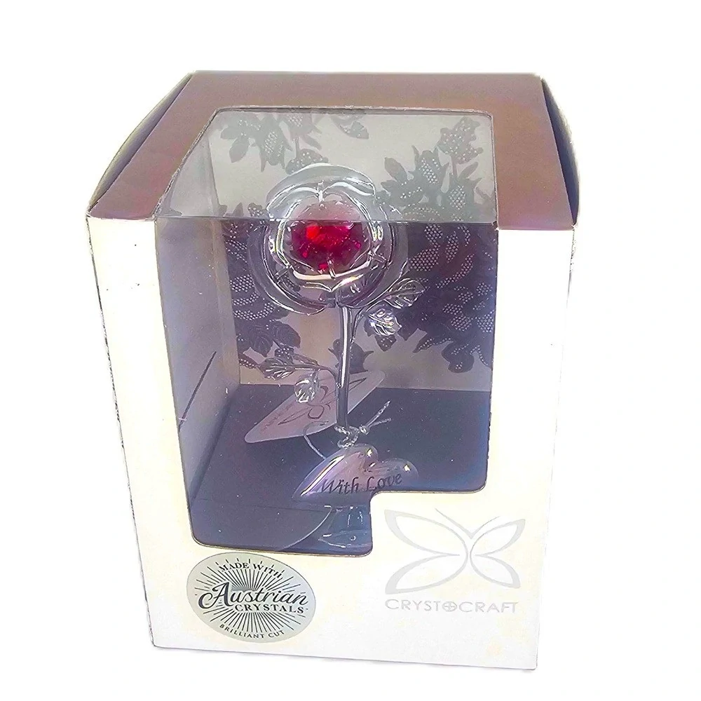 Růže WITH LOVE Crystocraft - stříbrná