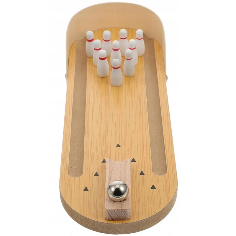 Stolní hra - dřevěný mini bowling