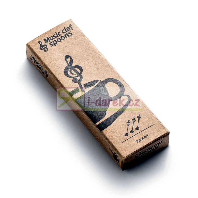 Originální čajové lžičky 3ks barevné- Houslový klíč 