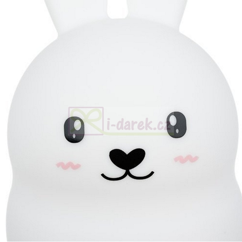 Dětská dobíjecí RGB lampička s ovladačem 18cm - BÍLÝ KRÁLÍČEK