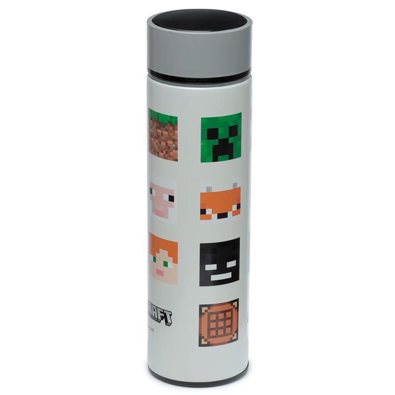 Termoska s digitálním teploměrem a sítkem 0,45l - Minecraft obličeje