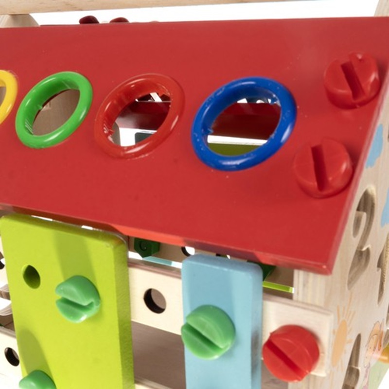 Dřevěný vzdělávací polyfunkční domek pro děti - 22564