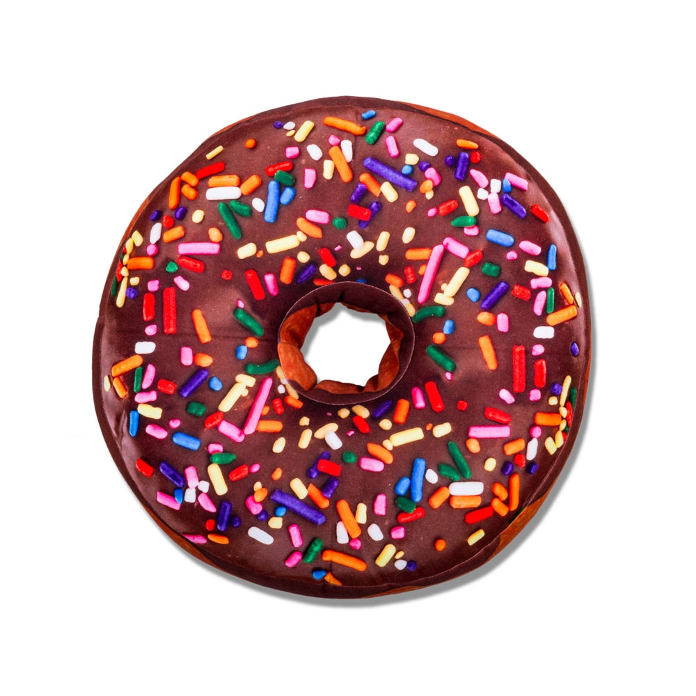 Velký polštář DONUT 45x17cm - Čokoládová poleva