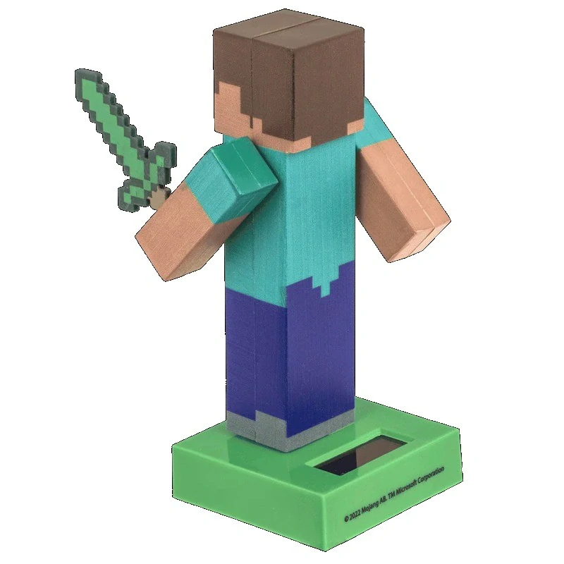 Solární figurka Minecraft Steve – pohyblivá dekorace pro fanoušky Minecraftu