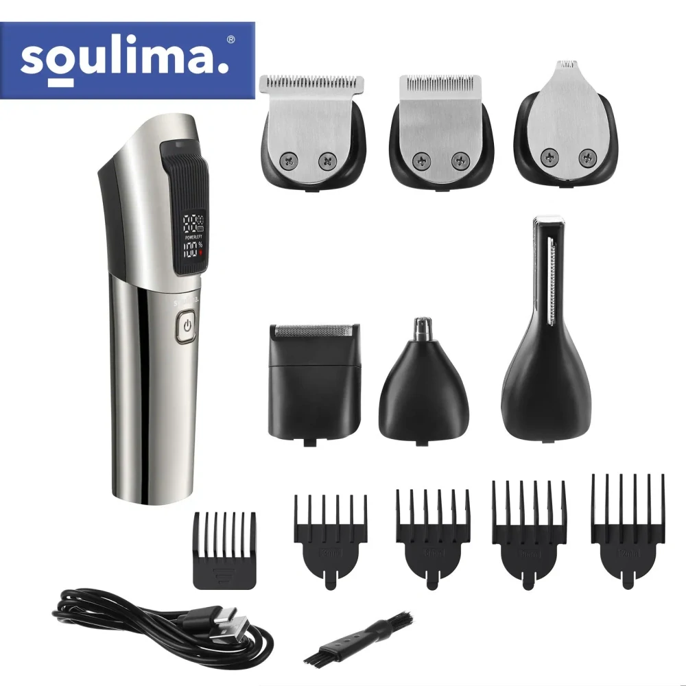 Zastřihovač vlasů a vousů Soulima 8v1 27313 – bezdrátový, USB-C, IPX6