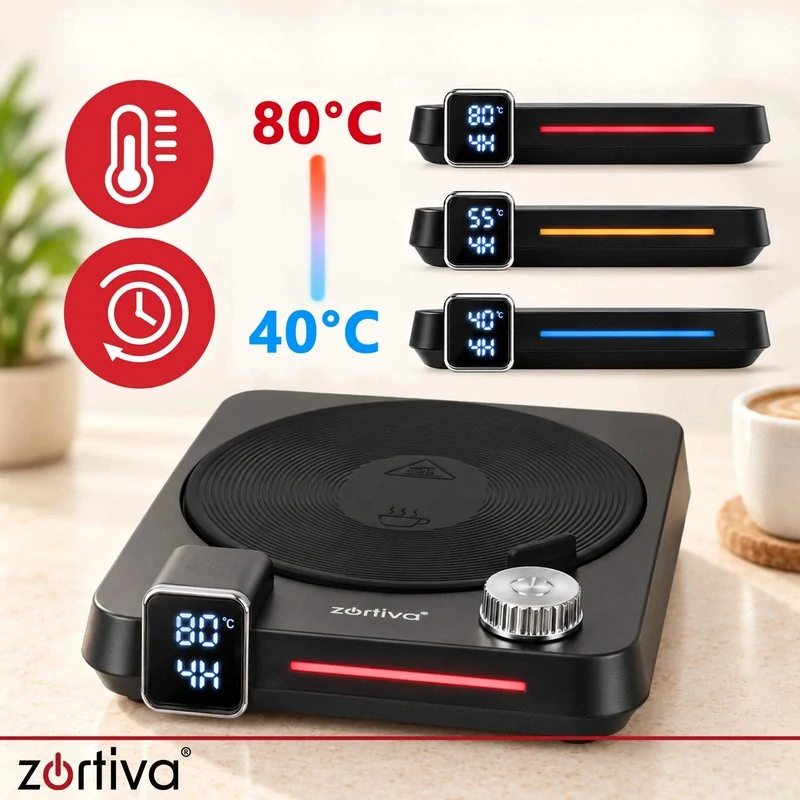 Elektrický ohřívač hrnků 40 W Zortiva – časovač a 9 stupňů teploty