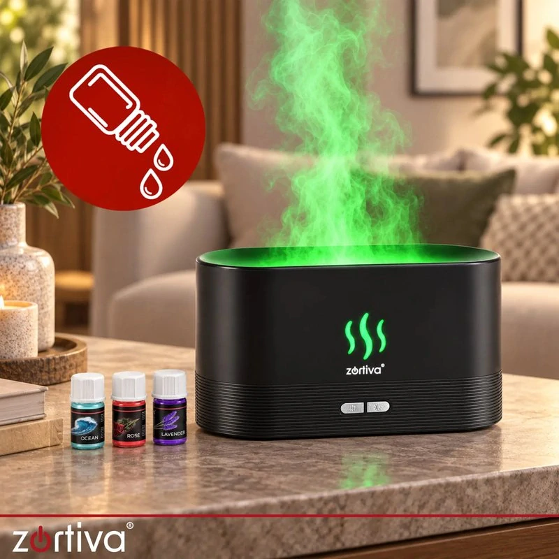 Aroma difuzér a zvlhčovač s efektem plamene Zortiva 180 ml