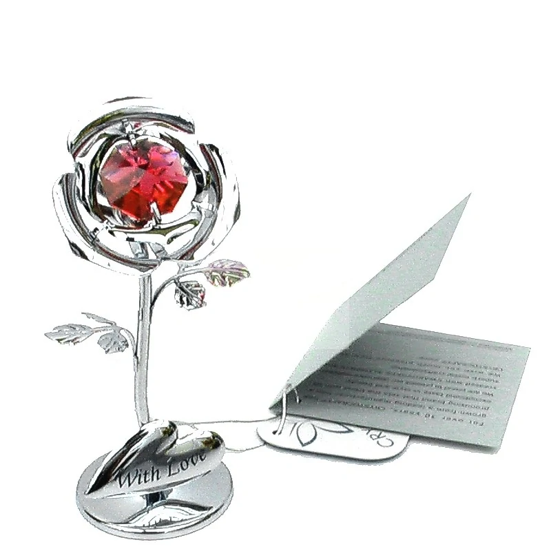 Růže WITH LOVE Crystocraft - stříbrná