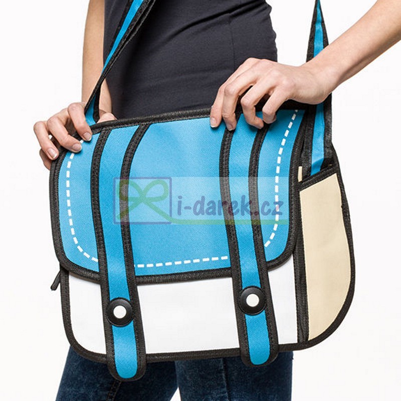 Kreslená komiksová kabelka - modrá