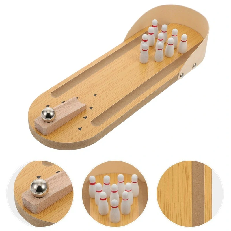 Stolní hra - dřevěný mini bowling