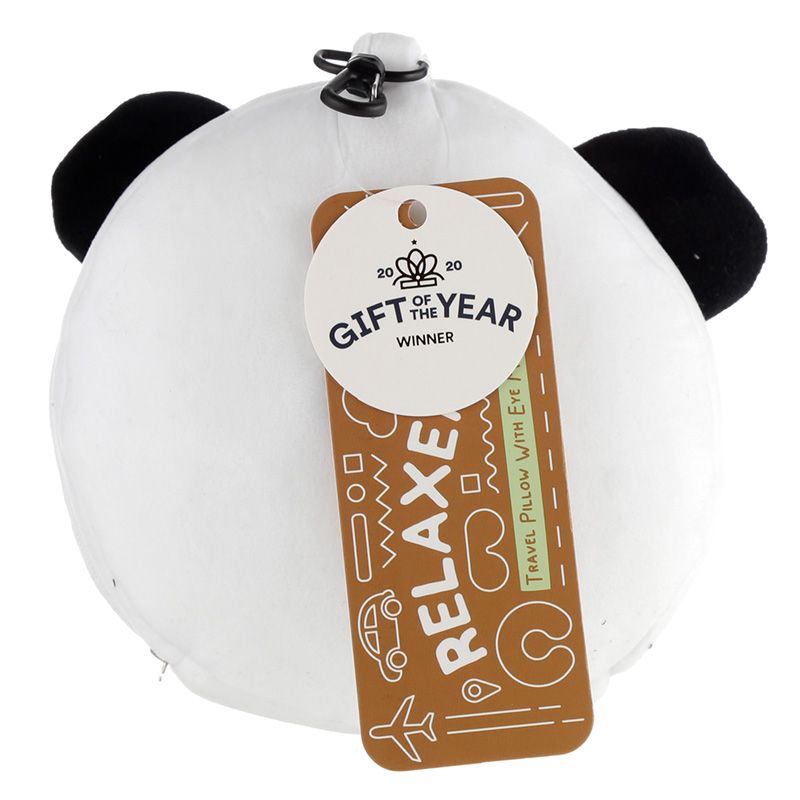 Dětský plyšový cestovní polštářek s maskou na oči – Panda