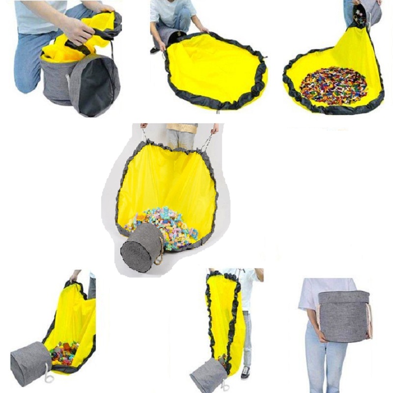 Skládací koš na hračky s podložkou na hraní 2v1 Kruzzel 