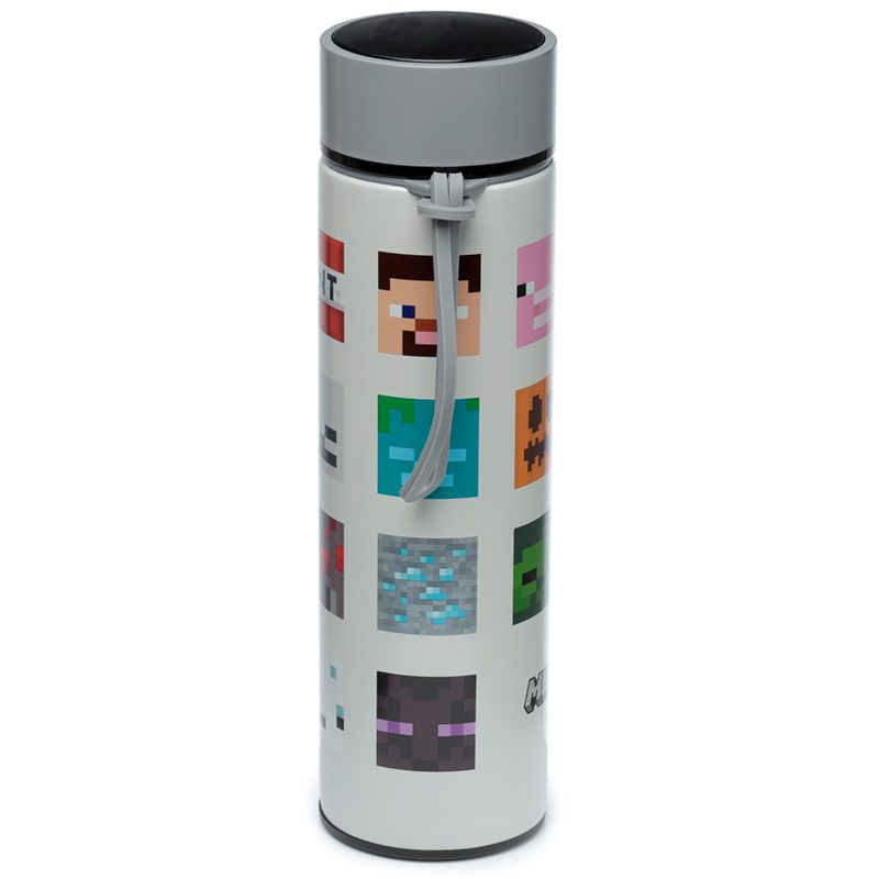 Termoska s digitálním teploměrem a sítkem 0,45l - Minecraft obličeje