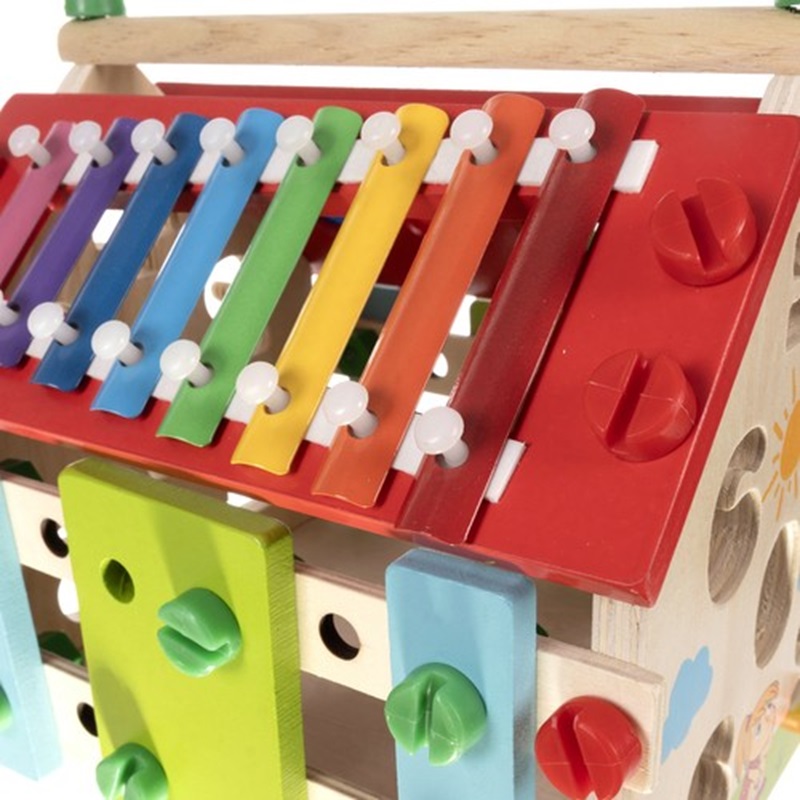 Dřevěný vzdělávací polyfunkční domek pro děti - 22564
