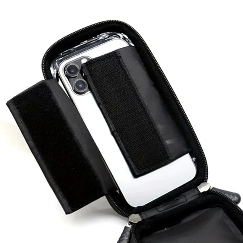 Cyklistická brašna s pouzdrem na telefon do 7,2" s bočními kapsami 25378 - černá