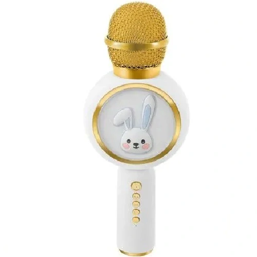 Bezdrátový karaoke mikrofon pro děti s reproduktorem – bílý, Bluetooth
