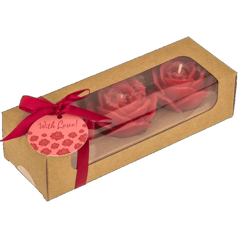 Svíčky ve tvaru červené růže, sada 3 ks – romantický dárek pro ženu