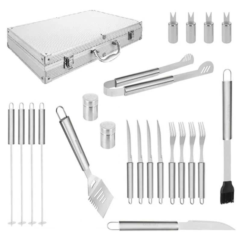 Kompletní grilovací sada 26 ks 27433 – nerez, hliníkový kufr XXL