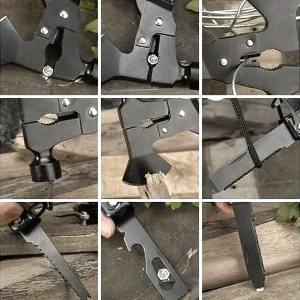 Multifunkční nářadí Trizand 17 v 1 do přírody a outdooru se sekerou a pouzdrem