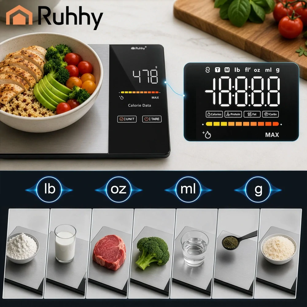 Chytrá kuchyňská váha pro fitness a zdravé vaření 24632 – nutriční hodnoty v aplikaci