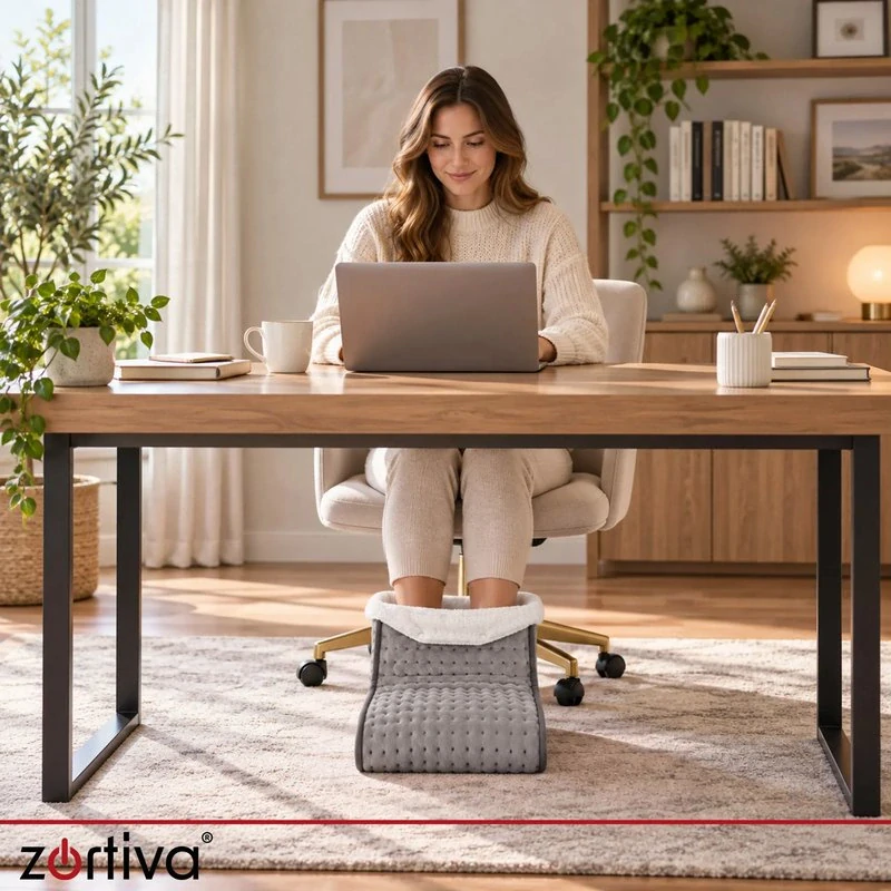 Elektrický ohřívač na obě nohy Zortiva 30 × 30 cm – časovač a 10 stupňů