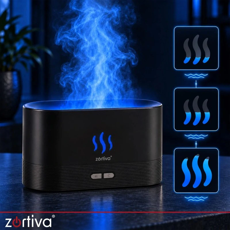 Aroma difuzér a zvlhčovač s efektem plamene Zortiva 180 ml