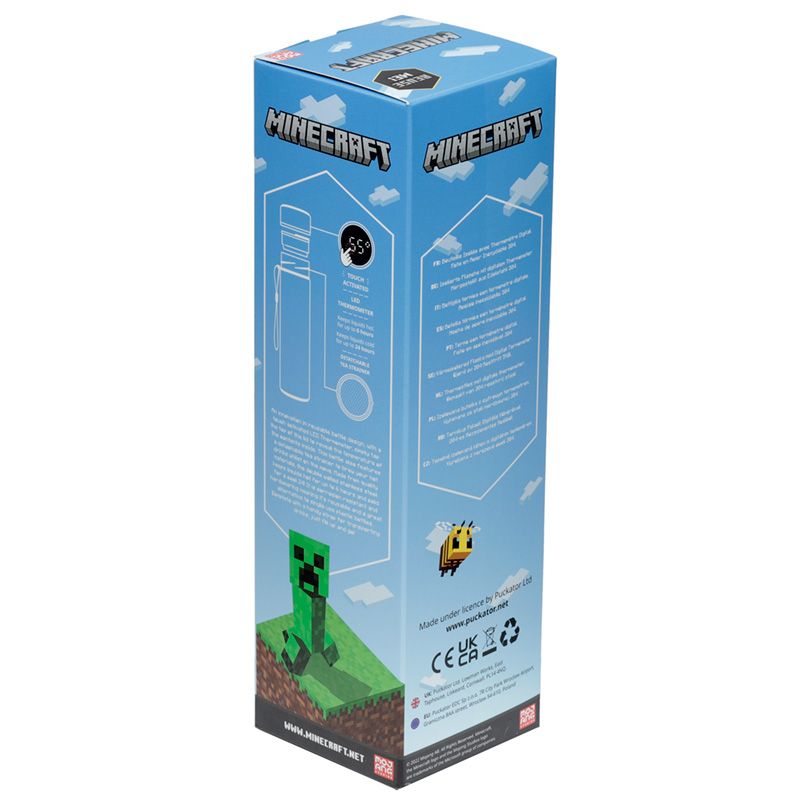 Termoska s digitálním teploměrem a sítkem 0,45l - Minecraft obličeje