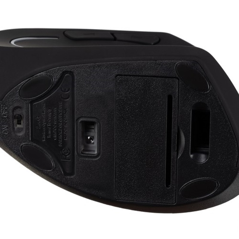 Ergonomická vertikální bezdrátová 2,4 GHz myš – černá