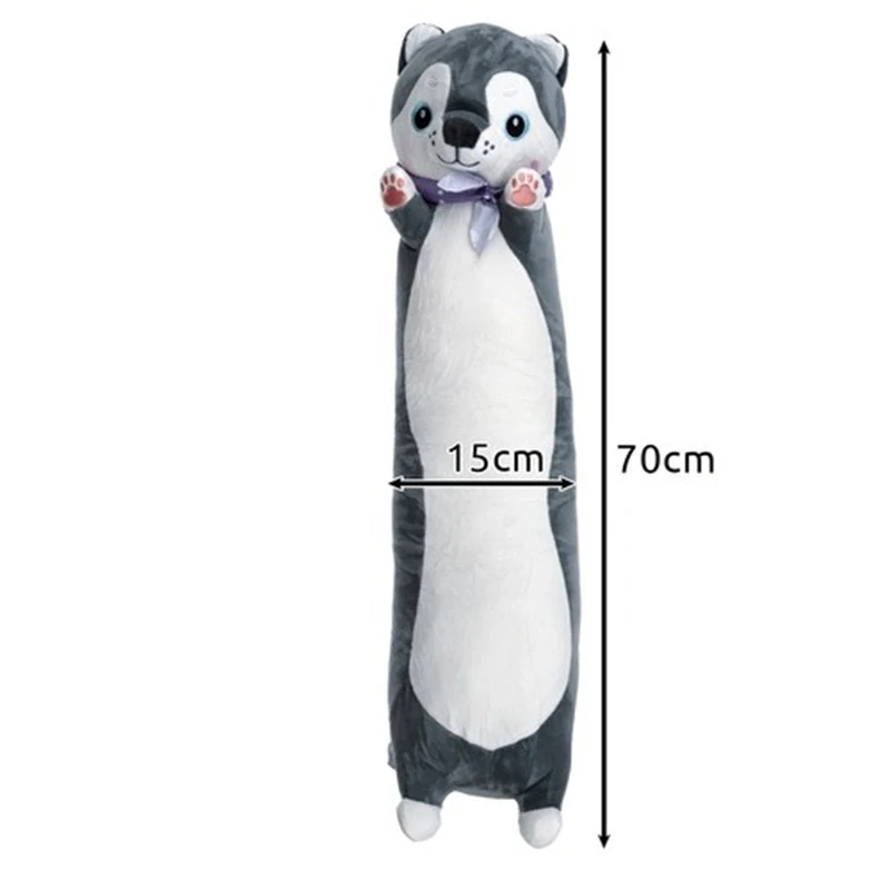 Dětský polštář dlouhý 70 cm pes - štěně Husky