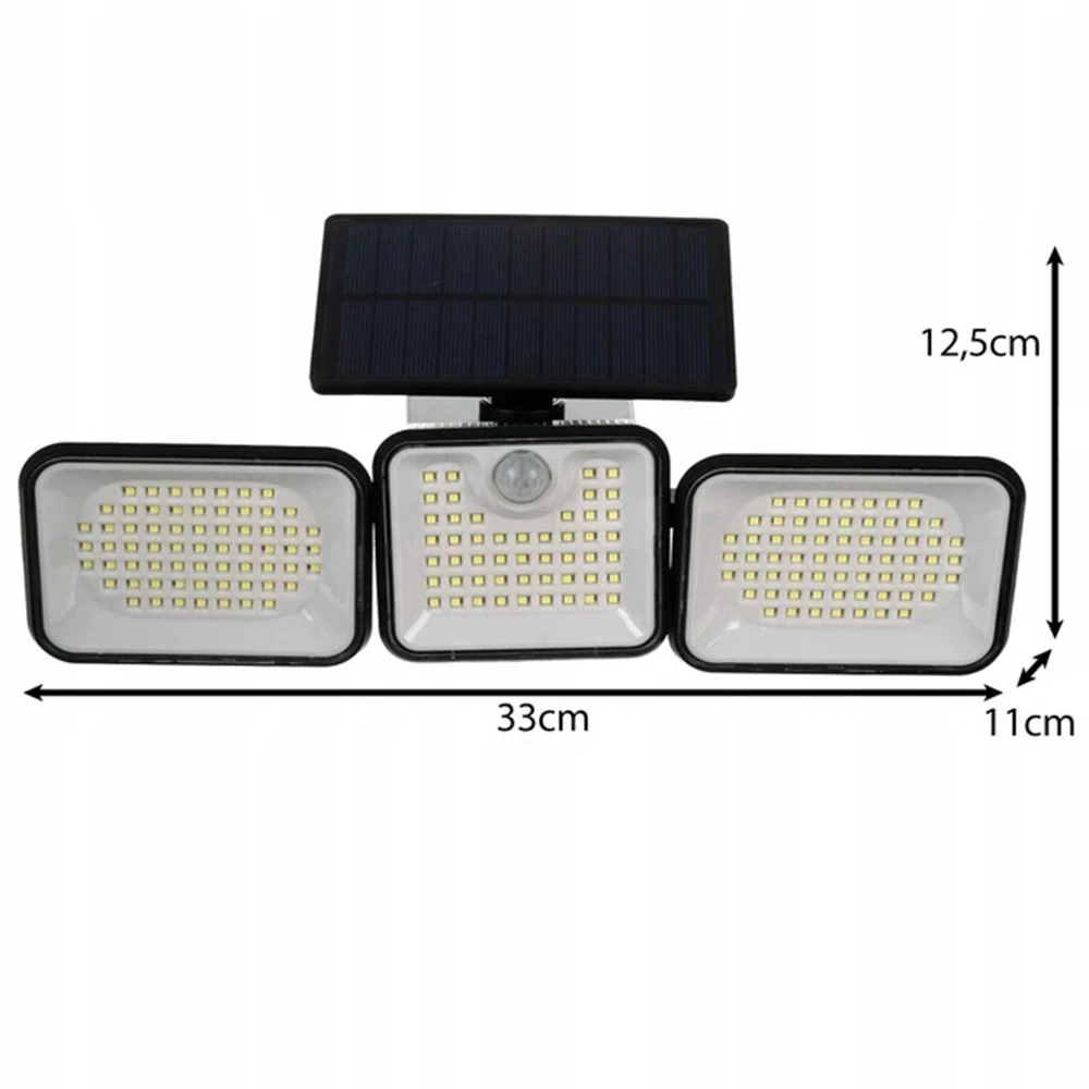 Solární výkonné venkovní osvětlení 180 LED lampa se senzorem pohybu - 24889