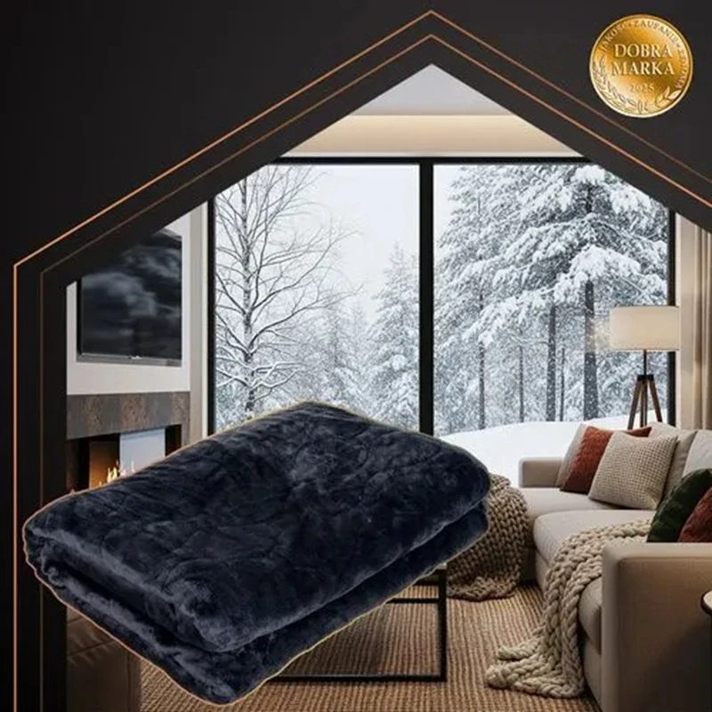 Velká vyhřívaná deka 180x130cm, 9 výkonů a automatické vypnutí 26202- černá