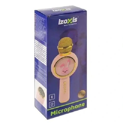 Bezdrátový karaoke mikrofon pro děti s reproduktorem – růžový, Bluetooth