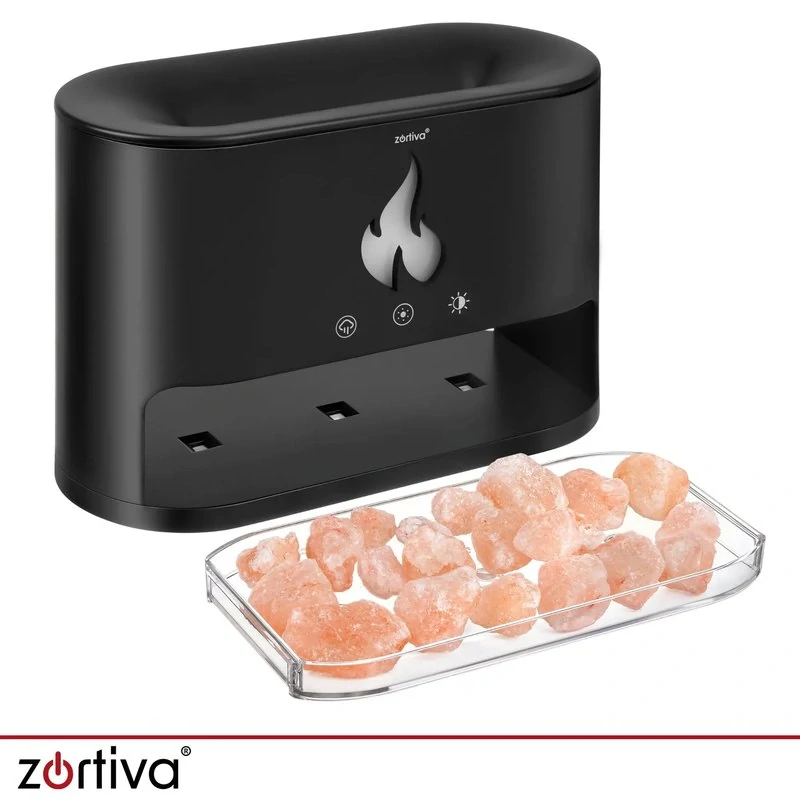 Aroma difuzér a zvlhčovač Zortiva s plamenem a podsvícenými kameny 250 ml