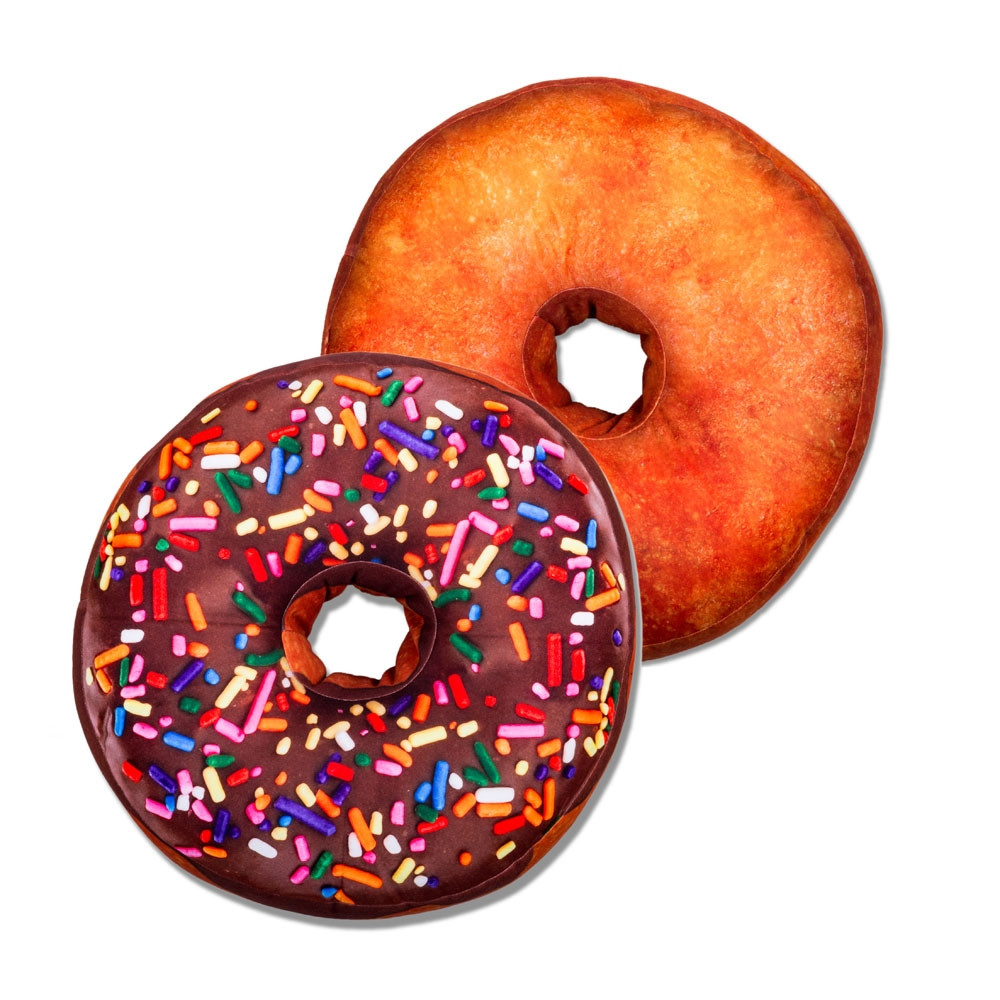 Velký polštář DONUT 45x17cm - Čokoládová poleva