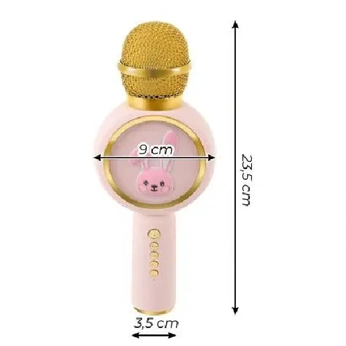 Bezdrátový karaoke mikrofon pro děti s reproduktorem – růžový, Bluetooth