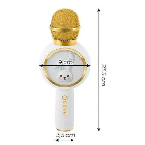 Bezdrátový karaoke mikrofon pro děti s reproduktorem – bílý, Bluetooth
