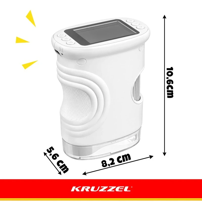 Dětský kapesní mikroskop s displejem Kruzzel – zvětšení 1000x, bílý
