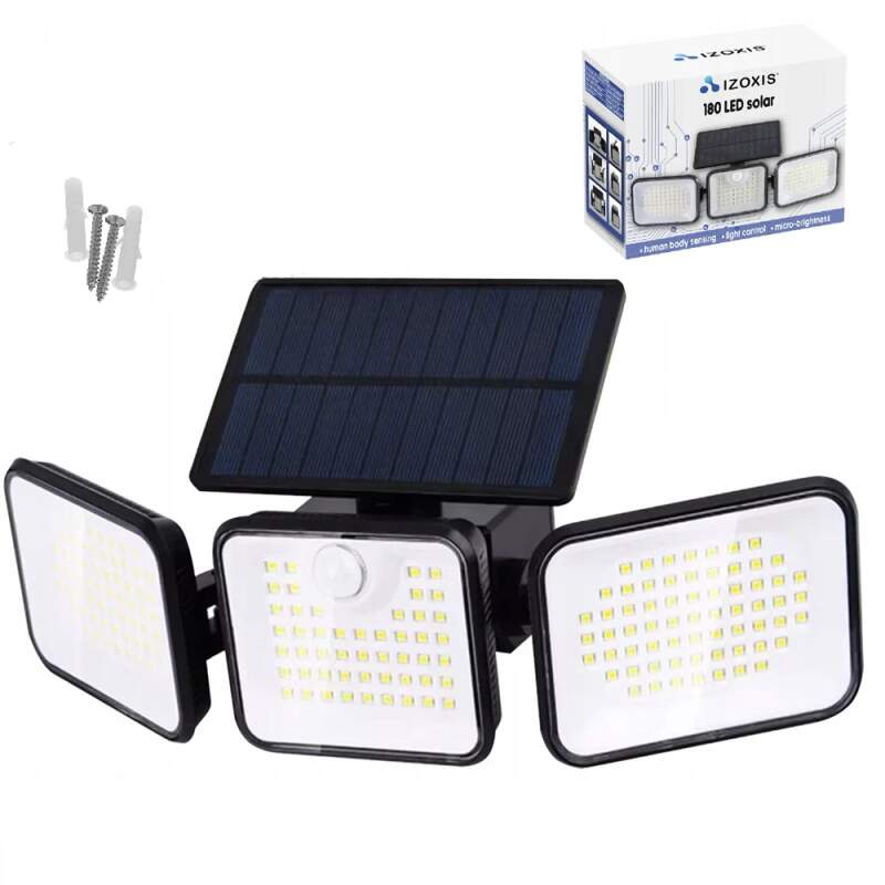 Solární výkonné venkovní osvětlení 180 LED lampa se senzorem pohybu - 24889