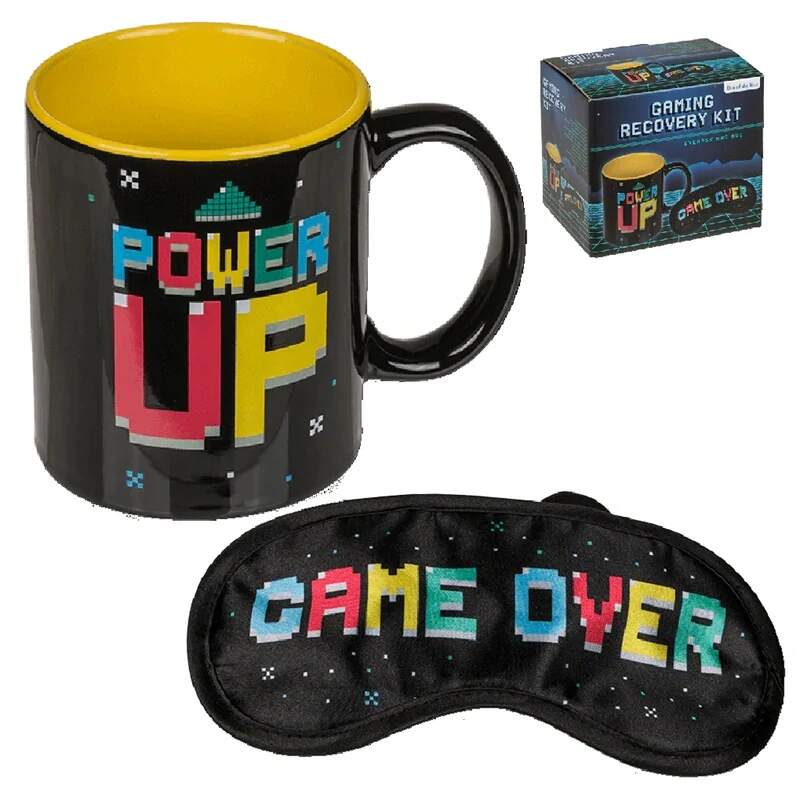 Dárková sada pro hráče – hrnek 330 ml a maska na spaní Game Over
