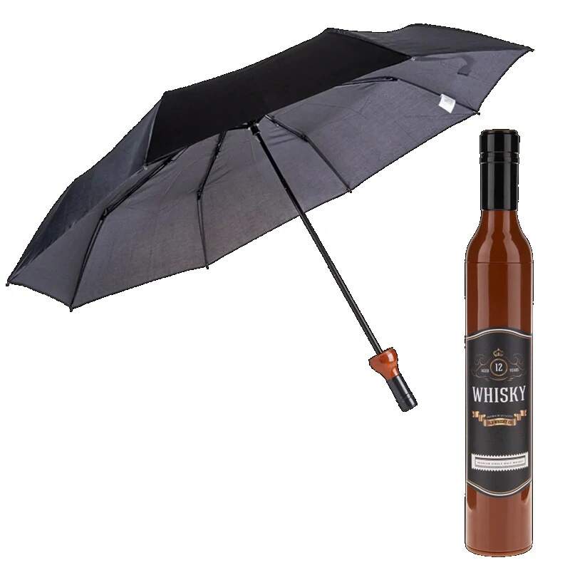 Deštník v láhvi whisky – skládací deštník 90 cm