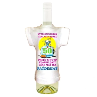 Tričko na fľašu k 50. narodeninám – Vytiahni korok (SK)
