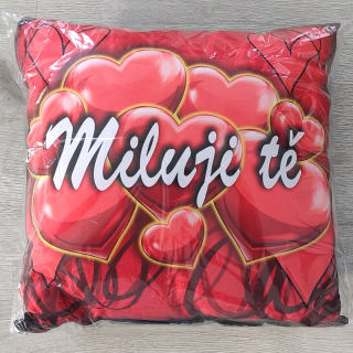 Polštářek se srdíčky - Miluji tě