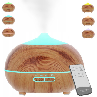 Zvlhčovač vzduchu 400ml s ionizací a LED podsvícením - světlé dřevo