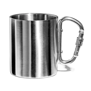 Chladící nerezový hrnek s karabinou - dvojitá stěna