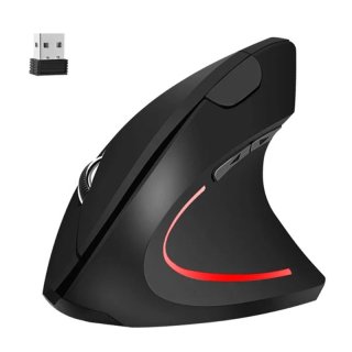 Ergonomická vertikální bezdrátová 2,4 GHz myš – černá