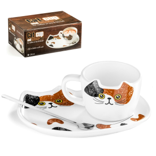 Kočičí set šálek a tácek - BREAK TIME