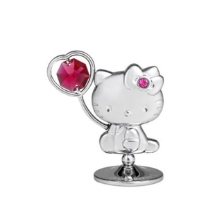 KOČIČKA Hello Kitty s balónkem Crystocraft - stříbrná