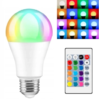 LED žárovka RGB SD E27 5W - 16 barev, dálkové ovládání
