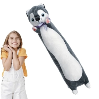 Dětský polštář dlouhý 70 cm pes - štěně Husky