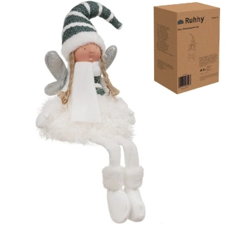 Roztomilá figurka se zavěšenýma nohama 32 cm – Sedící zimní víla